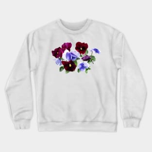 Pansies - Maroon And Purple Pansies Crewneck Sweatshirt